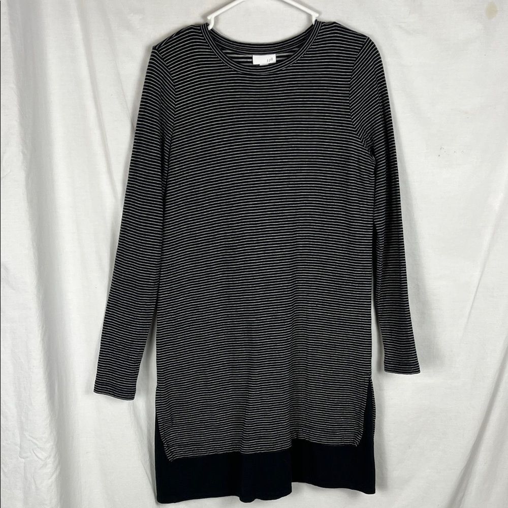 Striped J. Jill Cotton Midi Long Sleeve Shift Tunic Dress